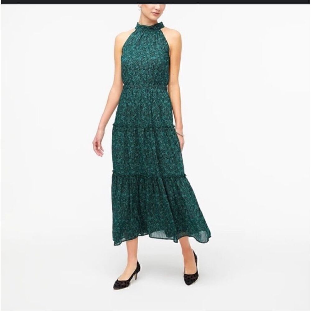 J.Crew Tiered floral maxi tie neck 16